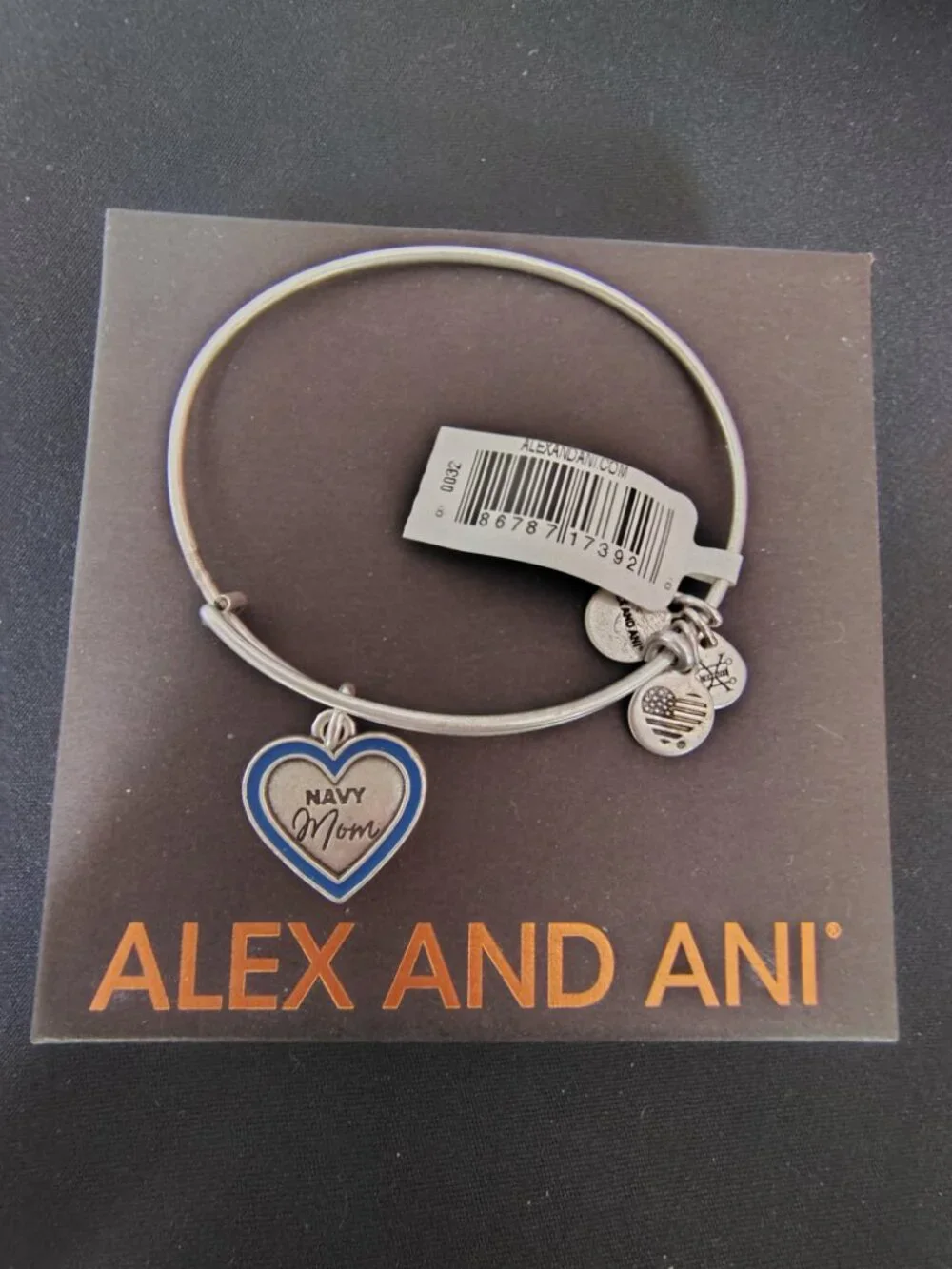 Alex and Ani Silver Navy Mom Bracelet 854